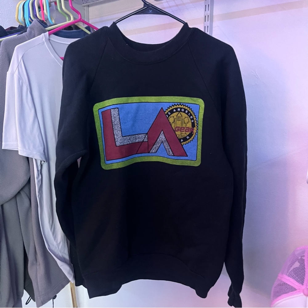 LA Box Logo Black Crewneck